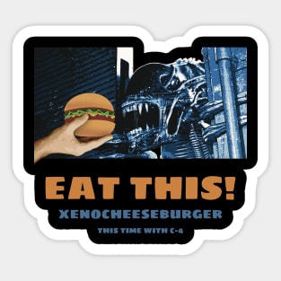 Aliens (1986) Parody Print: EAT THIS! Sticker